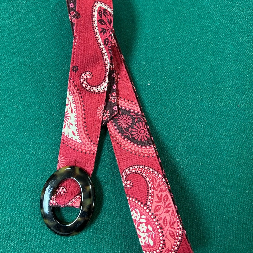 Vera Bradley Red and Black Paisley Belt